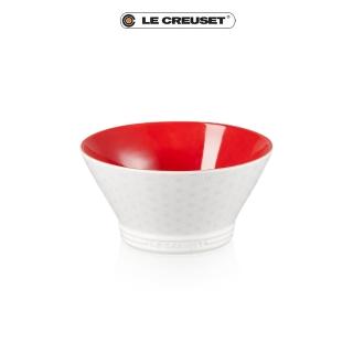 【Le Creuset】瓷器新採和風日式圖騰麵碗19cm(櫻桃紅)