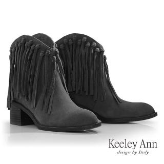 【Keeley Ann】西部牛仔流蘇短靴(黑色477847210-Ann系列)