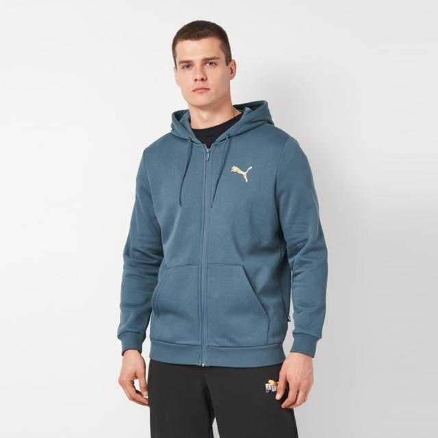 【PUMA】外套 男 運動連帽外套 歐規 LOGO LAB HOLIDAY 藍 68185225
