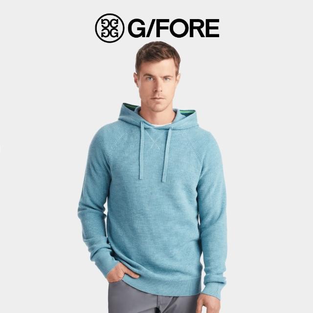 【G/FORE】WAFFLE STITCH MERINO WOOL HOODED SWEATER 男士 美利奴連帽長袖上衣 藍色(G4MF23S15-MNRL)
