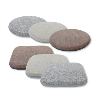 日式麻布加厚防滑記憶棉坐墊 2入組(圓形/方形 3色可選)