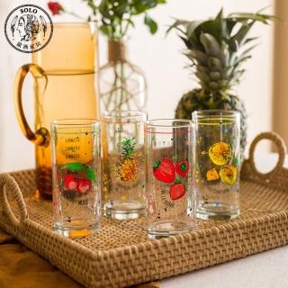 【SOLO 歐洲家居】LCW Home 290ML 繽紛水果玻璃杯4件一組 茶杯 水杯 果汁杯 夏日飲品杯 禮物推薦