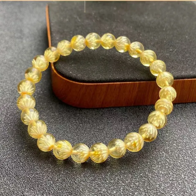 【勝弘珠寶】波羅的海金珀立體蓮花手串