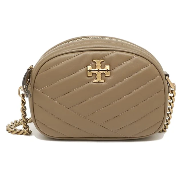 TORY BURCH 素面斜紋皮革鍊帶相機包