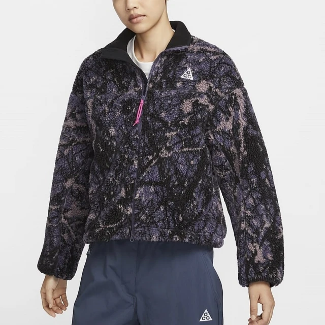 NIKE 耐吉 羊羔絨 毛毛外套 舖棉外套 保暖 女 AS W ACG TFADV WNDPF CG FZ AOJ 黑紫色(FV7340573)