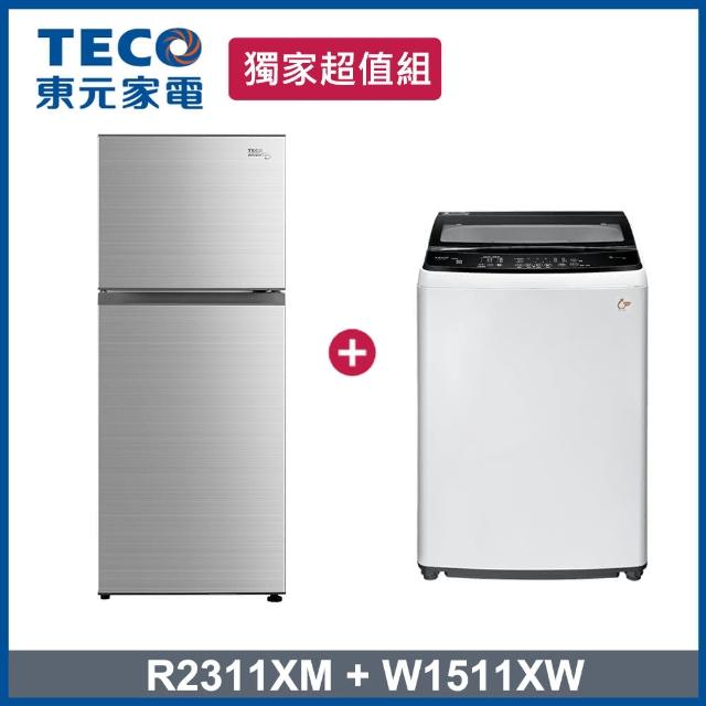 超值組【TECO 東元】231L一級變頻冰箱+15kg變頻洗衣機(R2311XM+W1511XW)