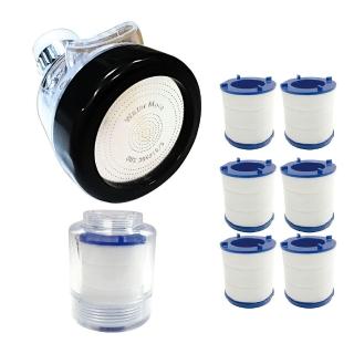 【水摩爾】廚房過濾水龍頭噴灑頭超值組(水花轉換器1個+除氯過濾器1個+替換濾芯6個)