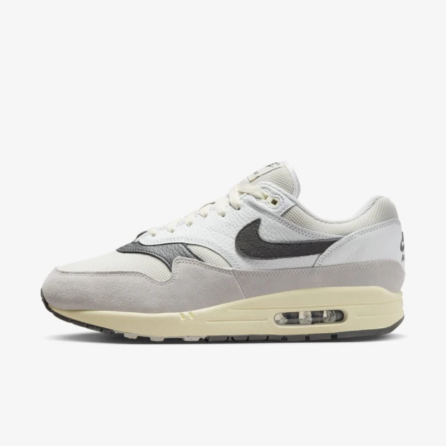 NIKE 耐吉 Air Max 1 男 休閒鞋 運動 復古 慢跑 經典 氣墊 緩震 舒適 灰白(HJ3498-007)