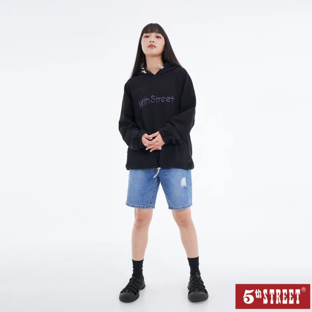 5th STREET 女裝鬆弛感五分褲-中古藍