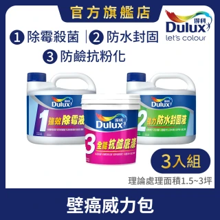 【Dulux得利官方店】抗壁癌威力包（3公升組裝）(壁癌)