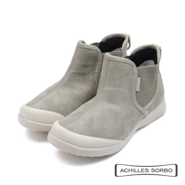 【ACHILLES SORBO】絨布質感伸縮軟墊拼接造型短靴 灰色(CUD089-ST)