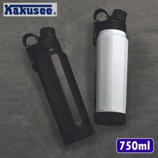 【KAKUSEE】真空304不鏽鋼大容量保冷保溫水壺 可提式 750ml(外帶杯 附握把 大水壺 保溫瓶 保溫杯)