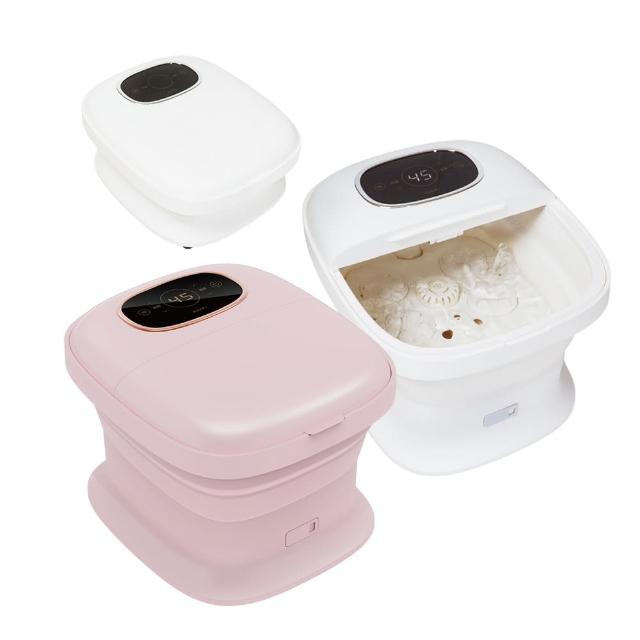 【AWSON 歐森】全自動摺疊泡腳機/電動按摩足浴機/AFM-350母親節好禮(氣泡/電動滾輪/草藥盒)