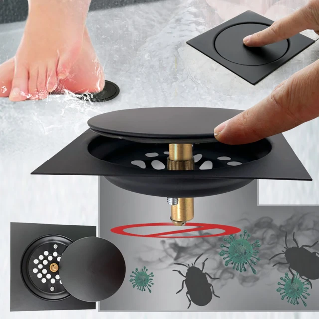 E.dot 2入組 按壓彈跳洗手台漏水塞(過濾芯/地漏/堵水