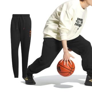 【adidas 愛迪達】BB ACT GFX PT M 男款 黑色 運動 休閒 拉鍊 口袋 縮口 寬鬆 長褲 JC6816