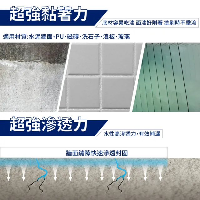 【得利】10坪基本版 A959倍剋漏屋頂防水組(防水漆 隔熱漆 618)