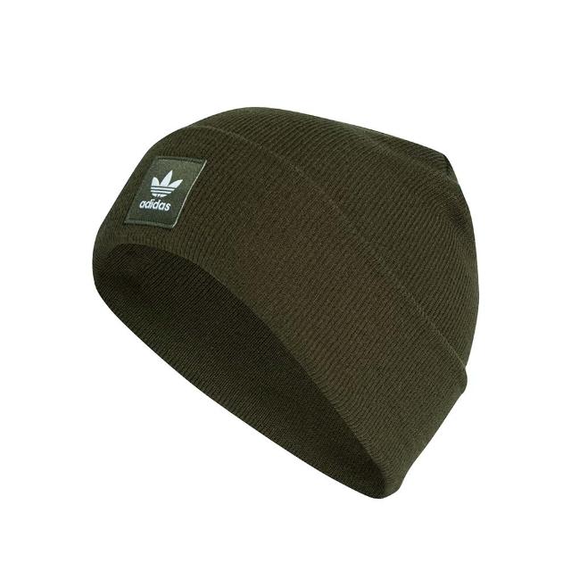 【adidas 愛迪達】AC CUFF Knit 橄欖色 運動 休閒 三葉草 毛帽 IY7030