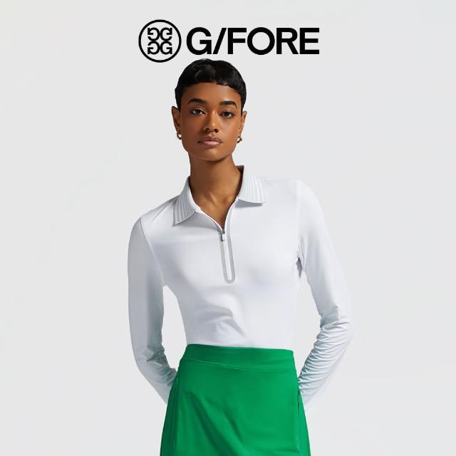 【G/FORE】SILKY TECH NYLON QUARTER ZIP POLO 女士 半開襟拉鍊長袖上衣 白色