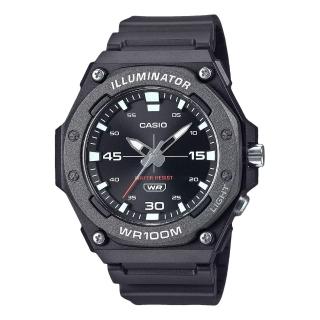 【CASIO 卡西歐】大錶面 指標男錶 膠質錶帶 LED照明 防水100米(MW-620H-1A)