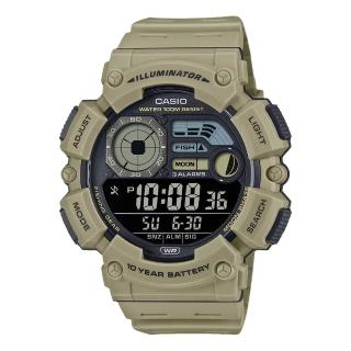 【CASIO 卡西歐】多功能數位男錶 月相 釣魚指示 LED照明 防水100米 WS-1500H(WS-1500H-5B)