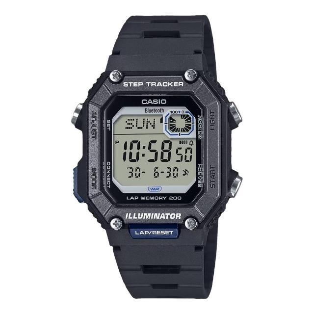 【CASIO 卡西歐】運動電子錶 藍牙連線 步數紀錄 200組記憶 防水100(WS-B1000-1A)