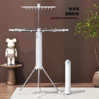 【樂多家居】雙層款 折疊晾衣架 曬衣架 掛衣架(鋁合金衣架 免安裝曬衣架)