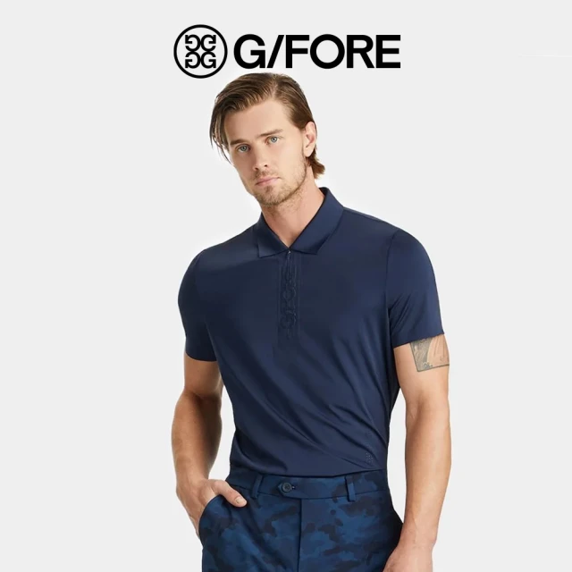 G/FORE TECH NYLON PERFORATED CIRCLE GS POLO 男士 短袖POLO杉 深藍色