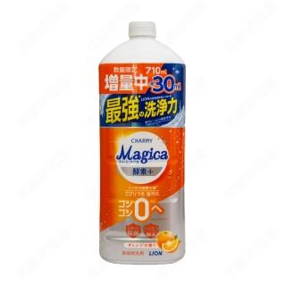 【LION 獅王】CHARMY Magica洗碗精補充罐-酵素PLUS 柑橘香氛 740ml(平行輸入)
