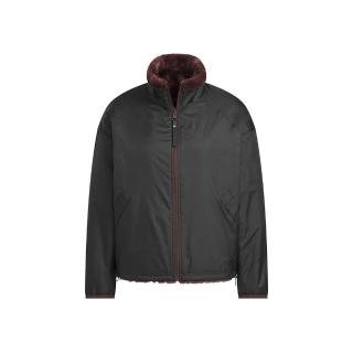 【adidas 愛迪達】MW REV FUR JKT 女款 咖啡色 休閒 立領 毛毛外套 長袖 運動 雙面毛絨 外套 JX6837