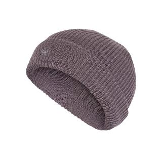 【adidas 愛迪達】Short BEANIE 灰紫色 運動 保暖 三葉草 毛帽 IY7031
