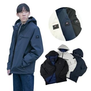 【Tommy Hilfiger】連帽外套 胸口拉鍊 風衣 鋪棉外套 湯米 防潑水 衝峰衣 防風衣 衝峰外套(連帽外套8753)