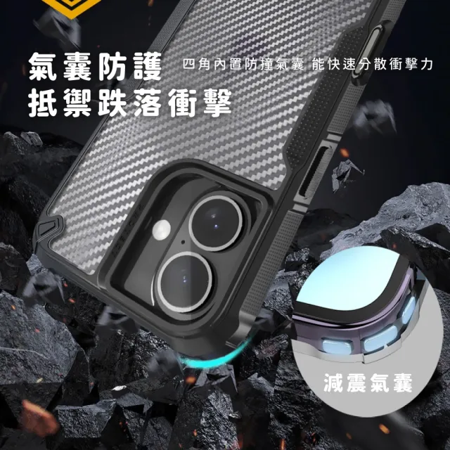 【舒適手感】IPhone16碳纖維紋手機殼(堅固耐用  防滑紋路全面保護)