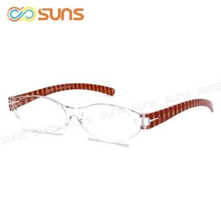 【SUNS】MIT台灣製 無框老花眼鏡 幾何橘框 閱讀眼鏡 矯正鏡片 未滅菌