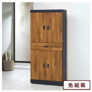 【AS 雅司設計】AS雅司-黑木雙色積層木6尺高鞋櫃-80*39*182cm
