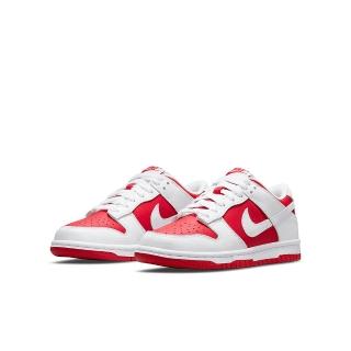 【NIKE 耐吉】休閒鞋 女鞋 大童 運動鞋 DUNK LOW GS 白紅 CW1590-600