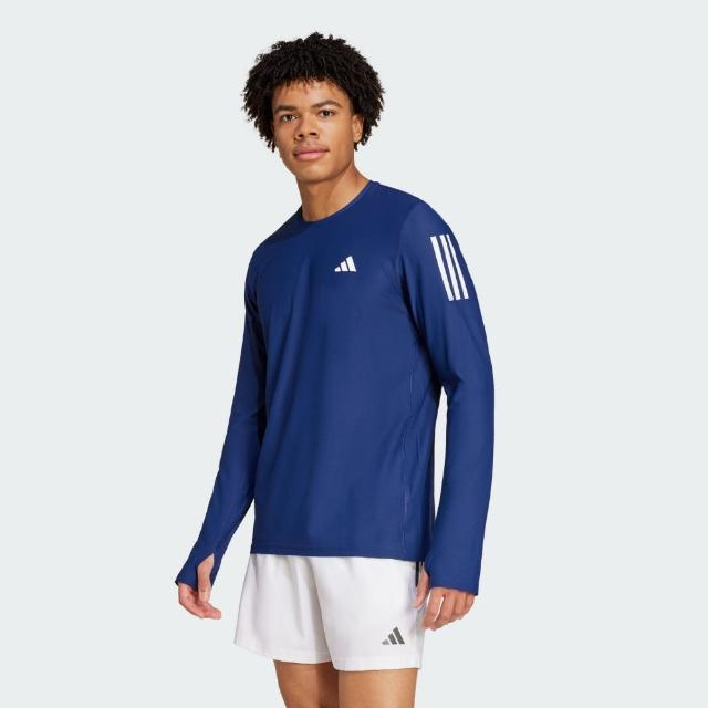 【adidas 愛迪達】長袖上衣 男款 運動 OTR B LS 藍 IM5412