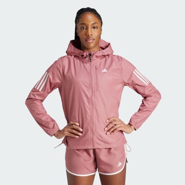 【adidas 愛迪達】外套 女款 運動連帽外套 OTR B JKT 粉 IM5403