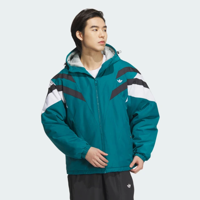 adidas 愛迪達 外套 男 運動連帽外套 亞規 VINTAGE PAD JKT 綠白黑 JJ4970