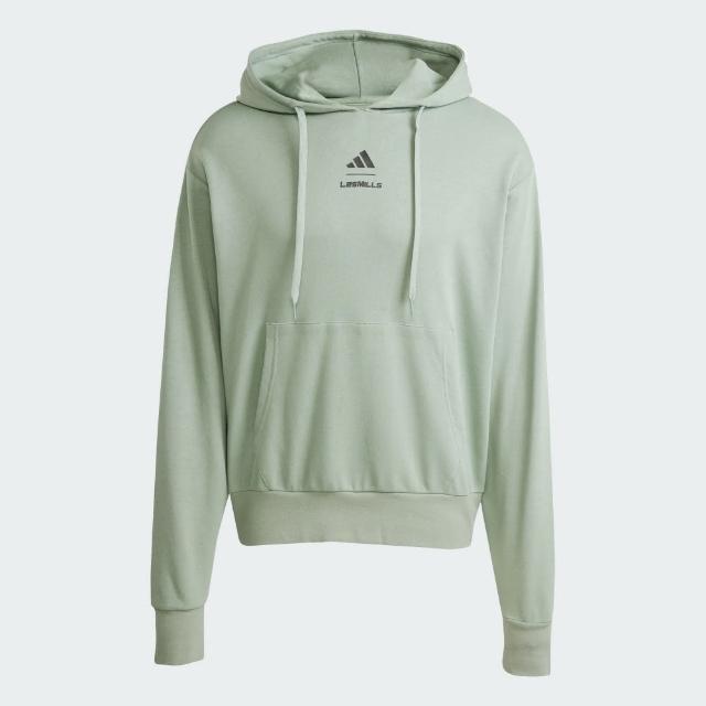 【adidas 愛迪達】長袖上衣 男 帽T 亞規 U LM G H 綠 JN1300