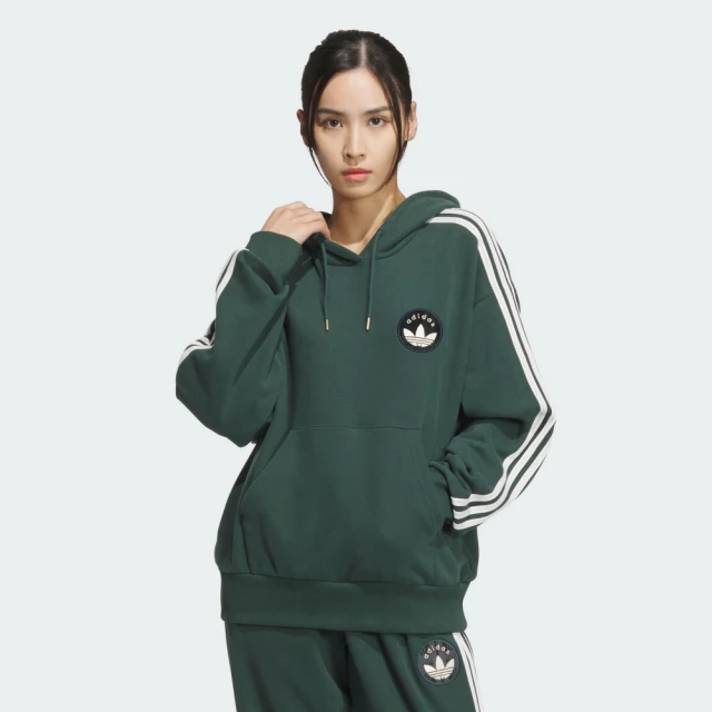 adidas 愛迪達 長袖上衣 女款 帽T 運動 三葉草 SPO HOODIE 綠 JC6854