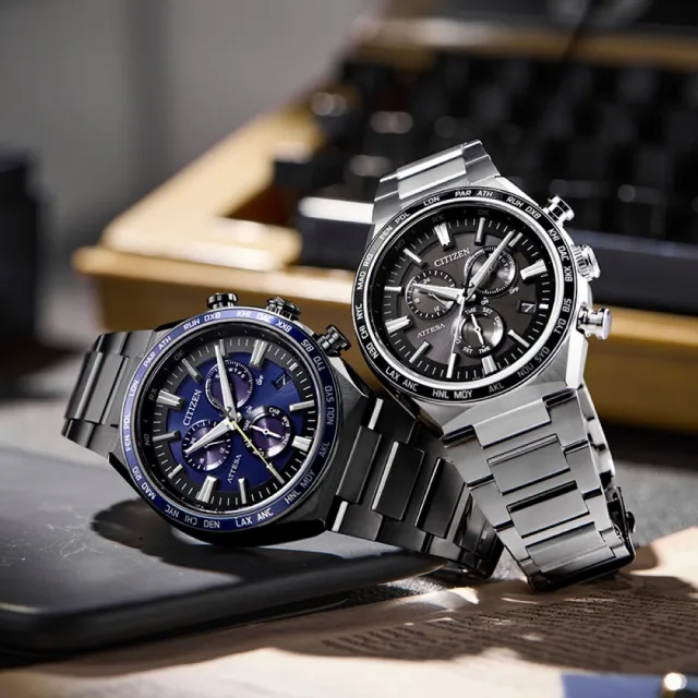 【CITIZEN 星辰】GENTS系列 時尚 超級鈦 光動能電波計時手錶41.1mm(CB5966-69E)
