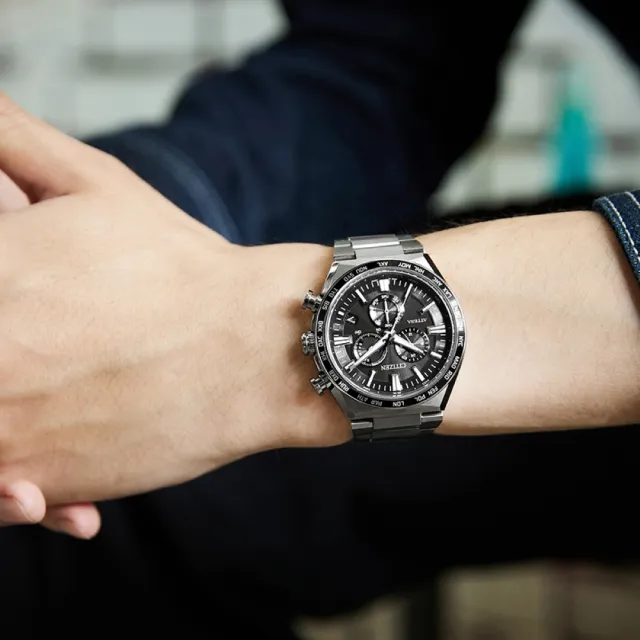 【CITIZEN 星辰】GENTS系列 時尚 超級鈦 光動能電波計時手錶41.1mm(CB5966-69E)