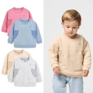 【奇哥】CHIC BASICS系列 男女童裝 休閒撞色大學T恤/上衣(1-8歲)