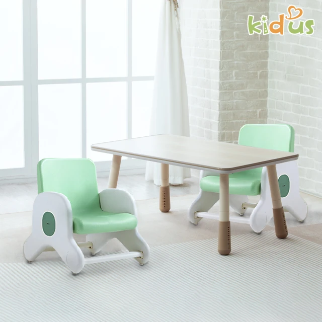 Kidus 奇豆思 2025新款 90公分兒童桌椅組附書架 