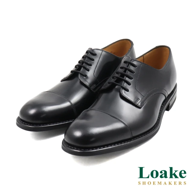 Loake 英國原廠經典低調簡約三孔綁帶德比鞋 黑色(LK1