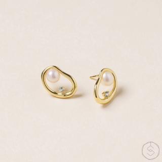 【SPANCONNY 飾品控】氣質女伶 l 珍珠 託帕石 S925純銀 l 天然珍珠耳環(品牌獨家設計款)