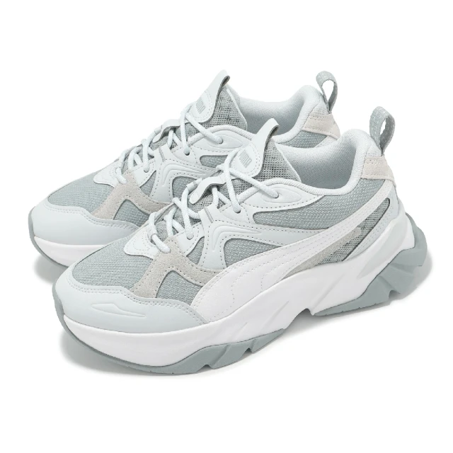 PUMA 休閒鞋 Sophyr Wns 女鞋 白 灰 拼接 麂皮 緩衝 厚底 老爹鞋(397736-04)