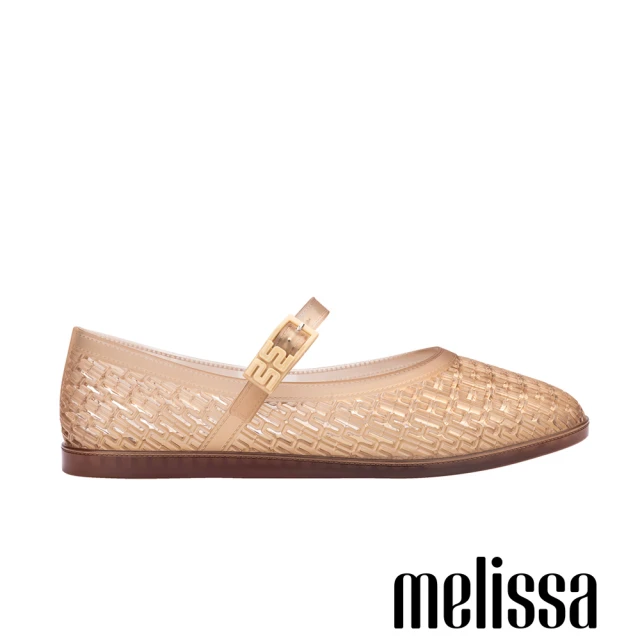 Melissa M字透膚瑪莉珍鞋(卡其色)