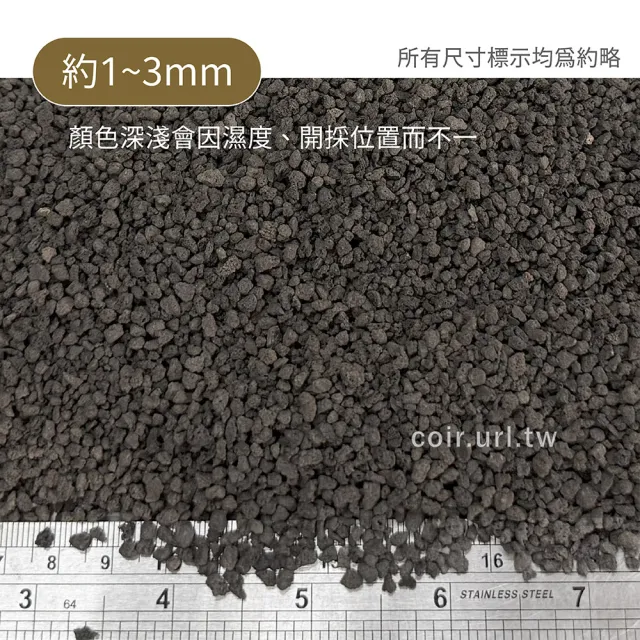 【瘋狂植物社】999印尼黑火山石1.5公升裝-粒徑1~3mm(多肉石、蘭花石、多孔隙結構、可沉水、可作為水族底砂)