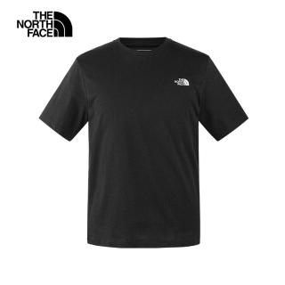 【The North Face 官方旗艦】北面男款黑色吸濕排汗透氣休閒短袖T恤｜89QVJK3(排汗衫)